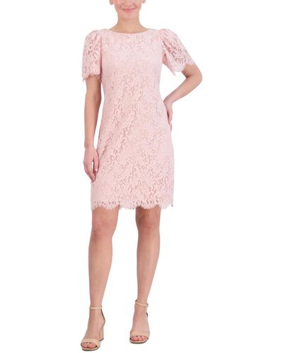 Jessica Howard Short-sleeve Lace Sheath Dress - Pink