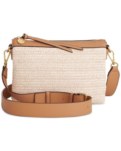 Style & Co. East West Small Straw Crossbody - Natural