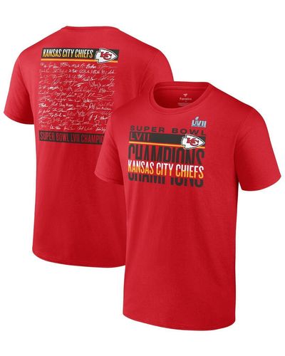 Fanatics Kansas City Chiefs Super Bowl Lvii Champions Signature Roster T-shirt - Red
