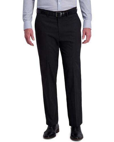 Haggar J.m. 4-way Stretch Diamond-weave Classic Fit Flat Front Performance Dress Pant - Multicolor