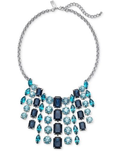 INC International Concepts Mixed-metal Crystal Necklace - Blue