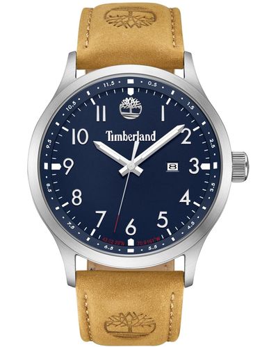 Timberland Quartz Trumbull Genuine Leather Watch 45mm - Blue