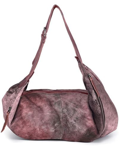 Old Trend Genuine Leather Dorado Hobo Convertible Backpack - Purple