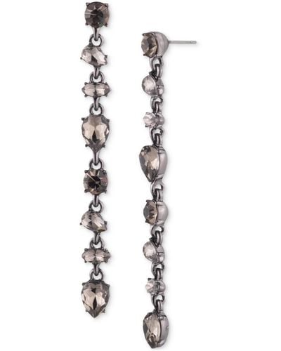 Givenchy Silk Crystal Stone Linear Earrings - White