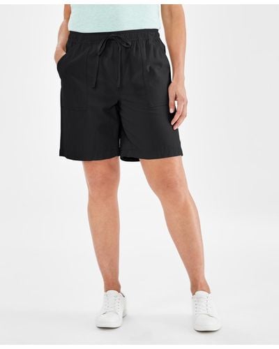 Style & Co. Cotton Drawstring Pull-on Shorts - Black