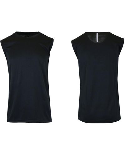 Galaxy By Harvic Moisture-wicking Wrinkle Free Performance Muscle Tee - Black