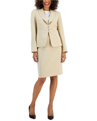 Le Suit Women's Shawl Lapel Skirt Suit Blue Size 8 main image 0