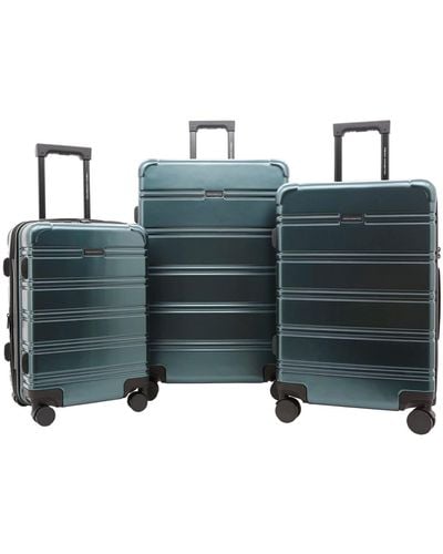 French Connection Conrad Expandable Rolling Hardside luggage Set - Blue