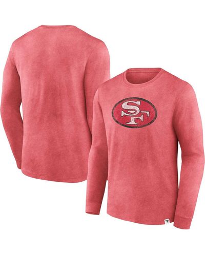 Fanatics Distressed San Francisco 49ers Washed Primary Long Sleeve T-shirt - Pink