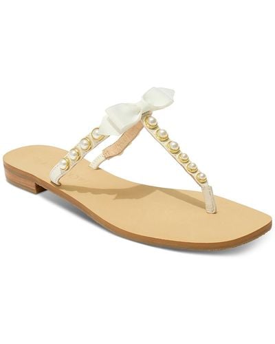 Jack Rogers Sandpiper Bow Embellished Flat Sandals - White
