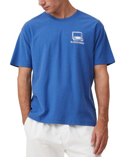 Cotton On Premium Loose Fit Art T-shirt - Blue