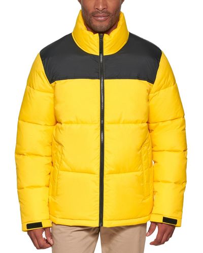 Club Room Colorblocked Quilted Full-zip Puffer Jacket - Yellow