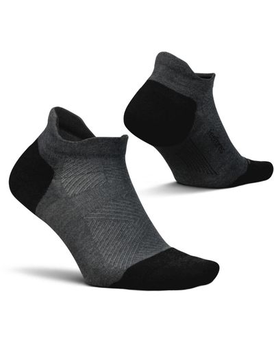 Feetures Elite Max Cushion No Show Tab Ankle Socks - Black