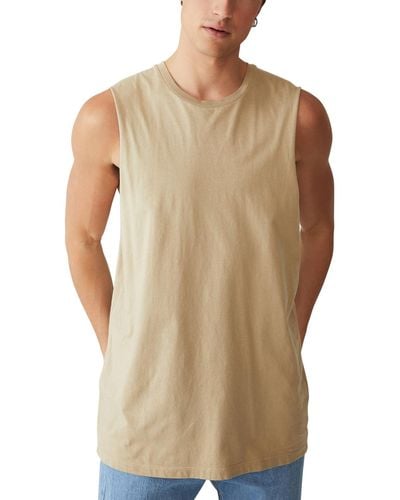 Cotton On Muscle Sleeveless Tank Top - Brown
