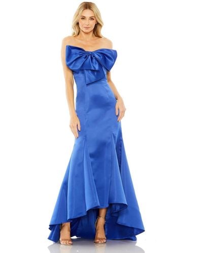 Mac Duggal Ieena Strapless Bow Mermaid Gown - Blue