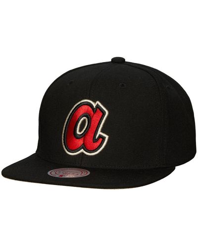 Mitchell & Ness Atlanta Braves Cooperstown Collection True Classics Snapback Hat - Black