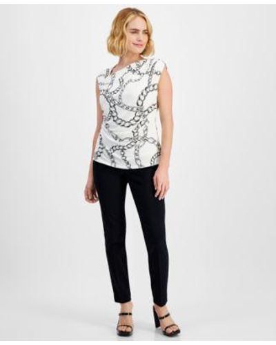INC International Concepts Women's Magenta Crepe Peasant Top Size Petite X-Large main image 0