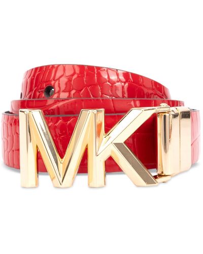 Michael Kors Michael Reversible Leather Belt - Red