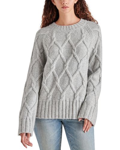 Steve Madden Micah Chunky Cable-knit Sweater - Gray