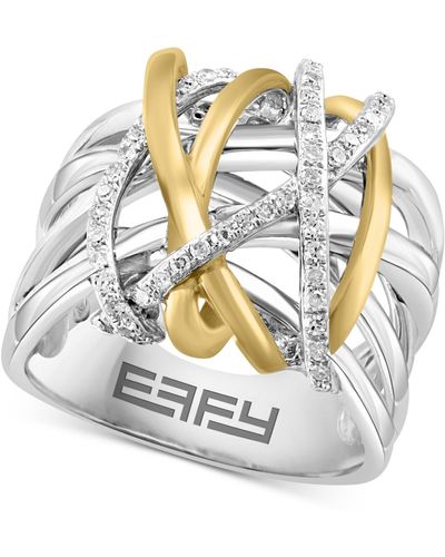 Effy Effy Diamond Contrasting Intertwined Crisscross Ring (1/4 Ct. T.w. - White