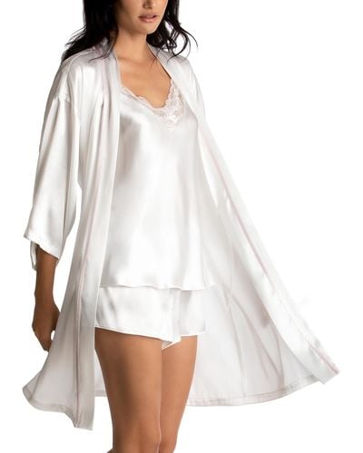 Linea Donatella Bride Satin Wrap Robe - White