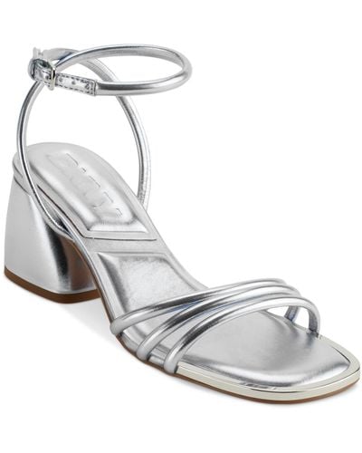 DKNY Trixie Ankle-strap Block-heel Sandals - White