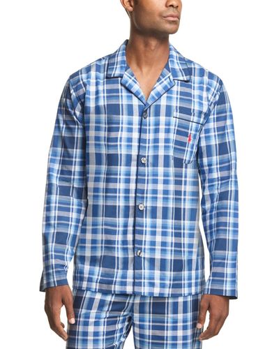 Polo Ralph Lauren Plaid Woven Pajama Top - Blue