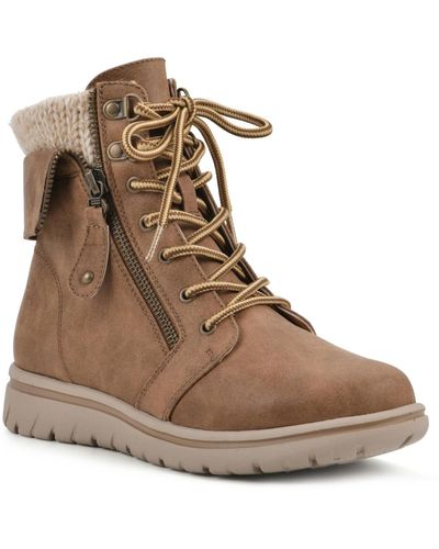 White Mountain Hope Lace-up Hiker Booties - Brown