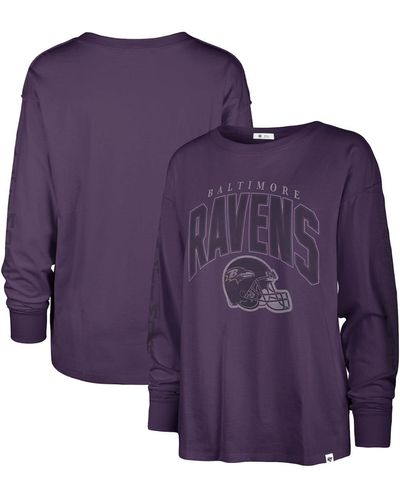 '47 Distressed Baltimore Ravens Tom Cat Long Sleeve T-shirt - Purple