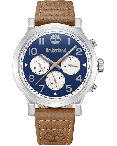 Timberland Quartz Pancher Genuine Leather Strap Watch - Blue