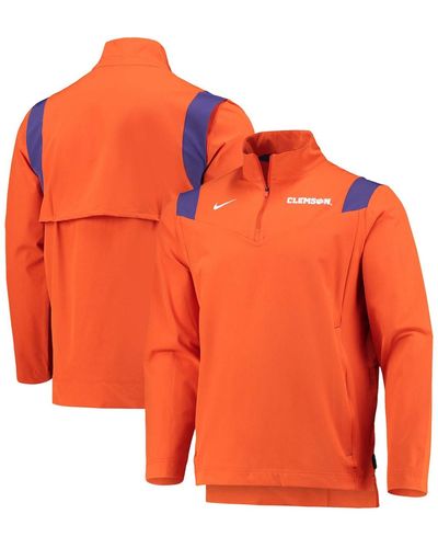 Nike Clemson Tigers Coach Half-zip Jacket - Orange