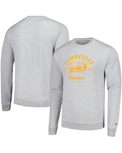 League Collegiate Wear Distressed Tennessee Volunteers Stadium Essential Pullover Sweatshirt - Gray