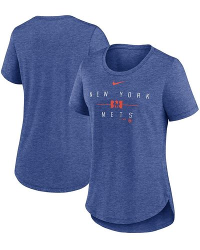Nike New York Mets Knockout Team Stack Tri-blend T-shirt - Blue