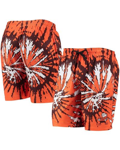 FOCO Cleveland Browns Retro Static Mesh Lounge Shorts - Orange