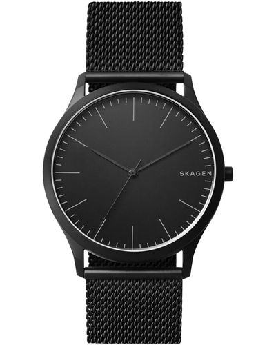 Skagen Men's Jorn Black Stainless Steel Mesh Bracelet Watch 41mm