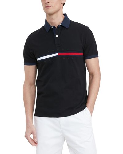 Tommy Hilfiger Big & Tall Tanner Short Sleeve Polo Shirt - Black