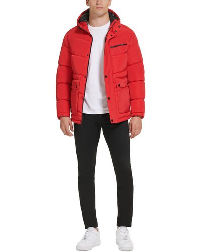 Kenneth Cole Quilted Puffer Jacket - Red