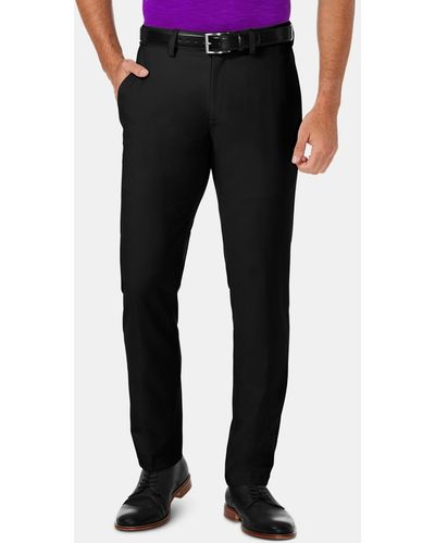 Haggar Cool 18 Pro Slim-fit 4-way Stretch Moisture-wicking Non-iron Dress Pants - Black