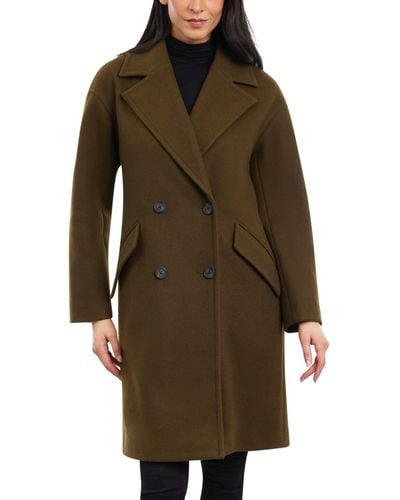 Lucky Brand Double-breasted Drop-shoulder Coat - Brown