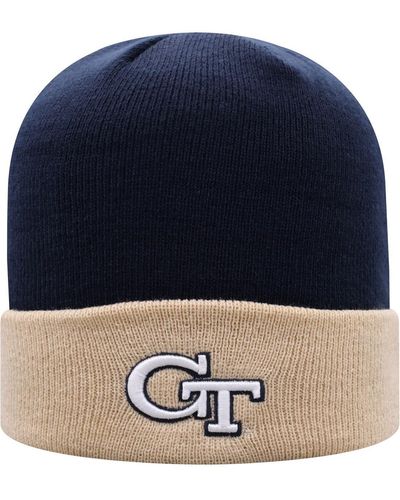 Top Of The World Navy And Gold Georgia Tech Yellow Jackets Core 2-tone Cuffed Knit Hat - Blue