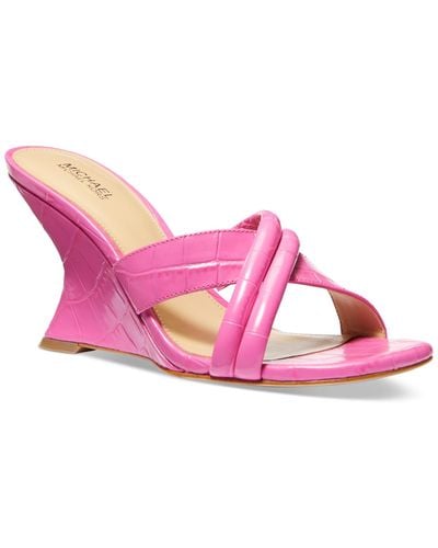 Michael Kors Michael Nadina Mule Wedge Sandals - Pink