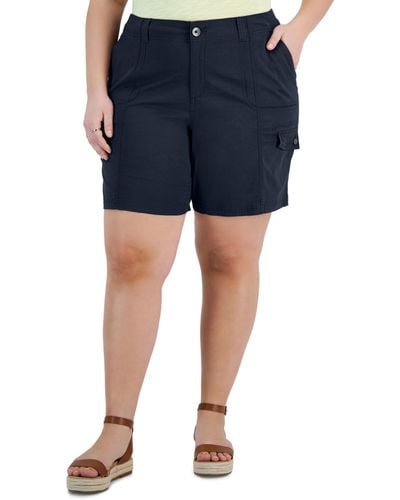 Style & Co. Plus Size Comfort-waist Cargo Shorts - Blue