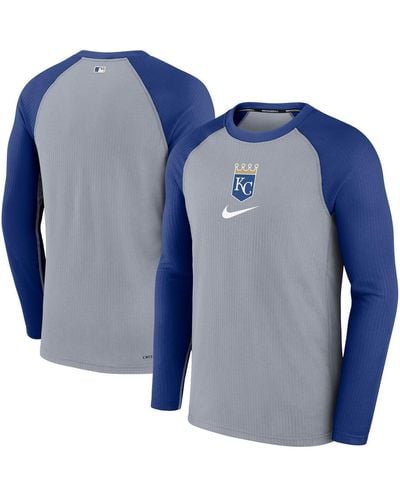 Men's Kansas City Royals Nike Anthracite Season Pattern Pullover