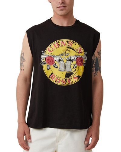Cotton On Oversized License Muscle T-shirt - Black