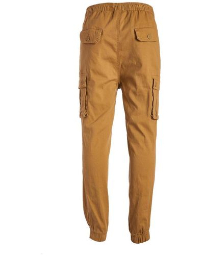 Galaxy By Harvic Cotton Stretch Twill Cargo sweatpants - Natural