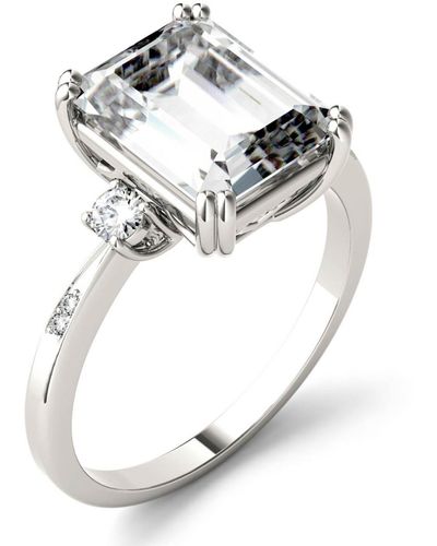 Charles & Colvard Moissanite Emerald Engagement Ring (3-3/4 Ct. Tw. - Metallic