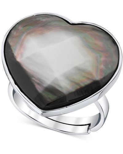Macy's Mother-of-pearl Heart Ring - Black