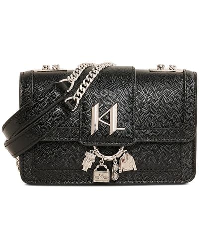 Karl Lagerfeld Corinne Leather Shoulder Bag - Black