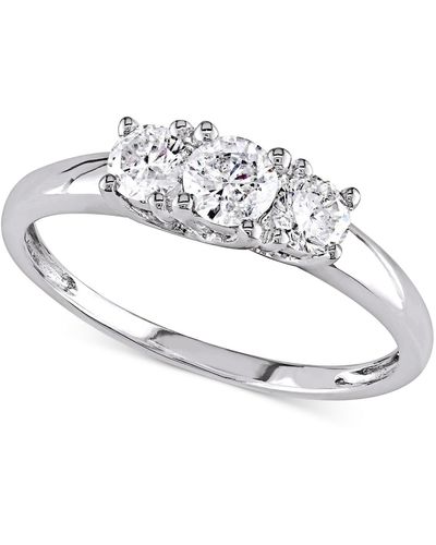 Macy's Diamond Three Stone Engagement Ring (1/2 Ct. T.w. - Metallic