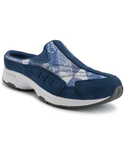 Easy Spirit Traveltime Round Toe Casual Slip-on Mules - Blue